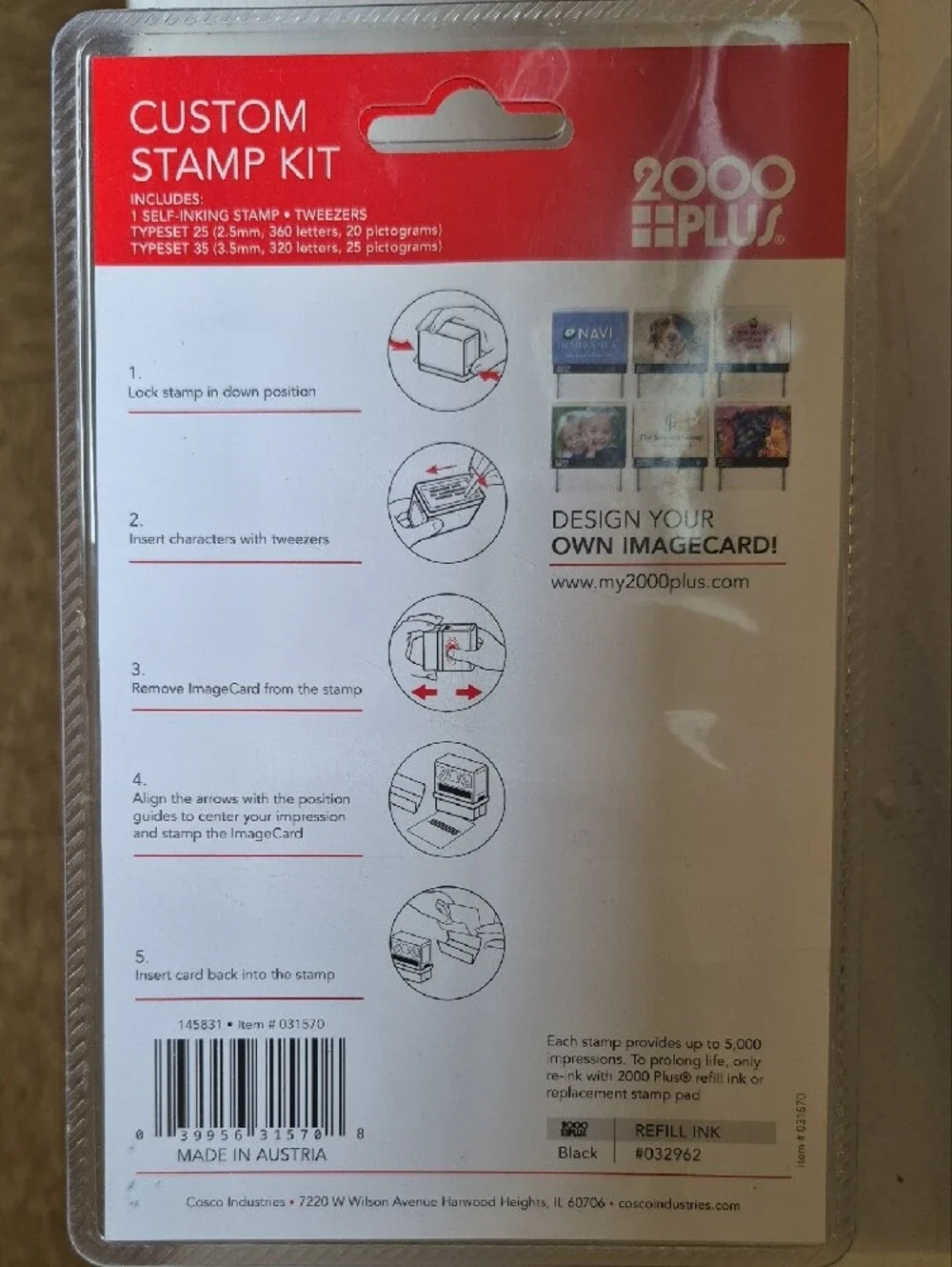 New 2000 PLUS Printer 40 Custom Self-Inking Stamp Kit DIY